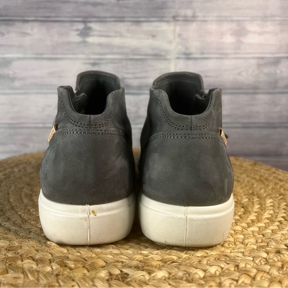 ECCO Soft 7 Nubuck Zip Bootie Women's Sneakers Size 10-10.5 Euro 41 Grey NWOB - Picture 6 of 15
